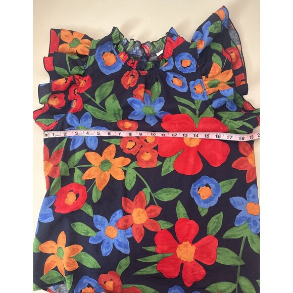 Entro Floral Top Women's Size Large Ruffle Sleeves Style T17566 - Picture 11 of 13